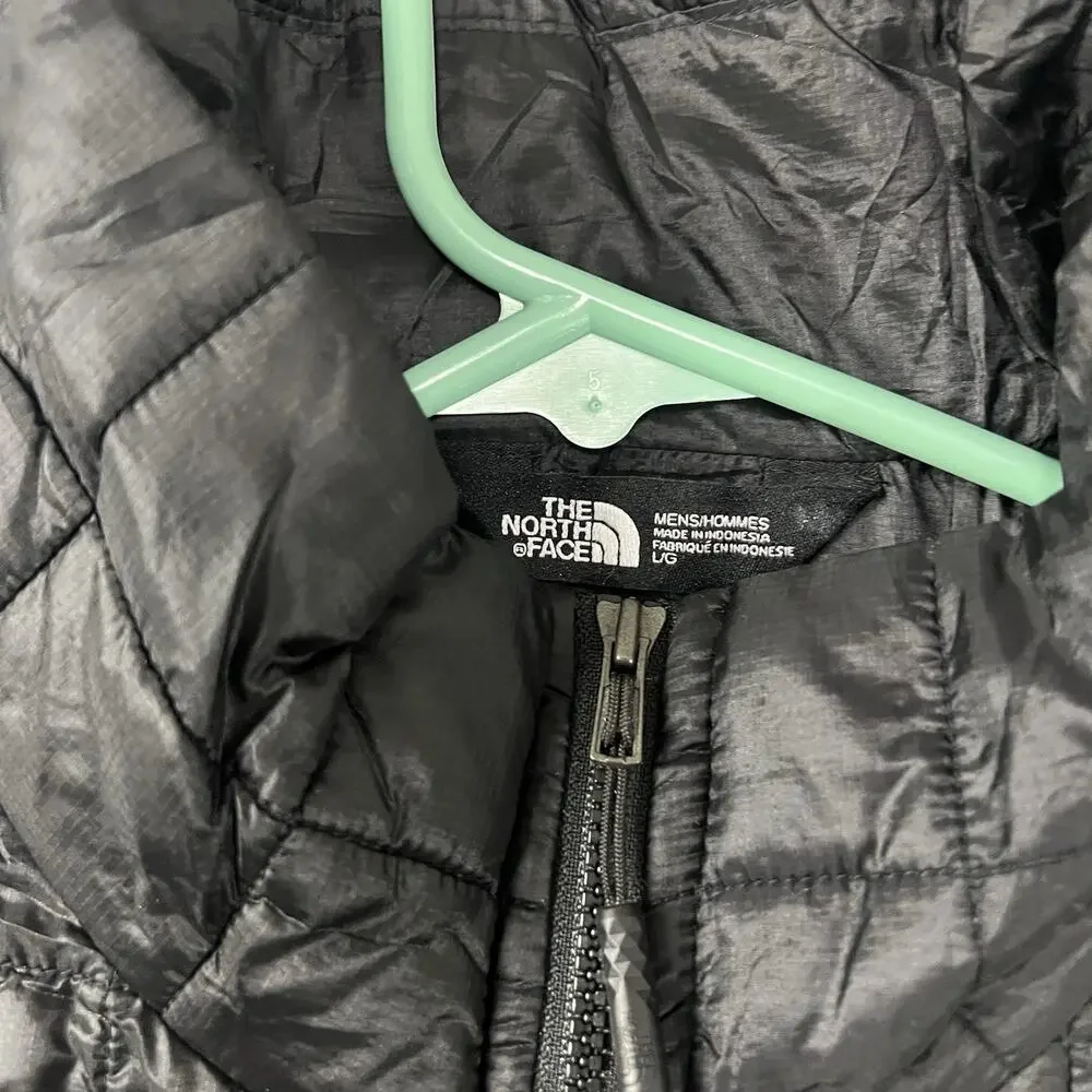 The North Face Vest Mens Large Black ThermoBall Eco Full Zip Puffer Outdoor